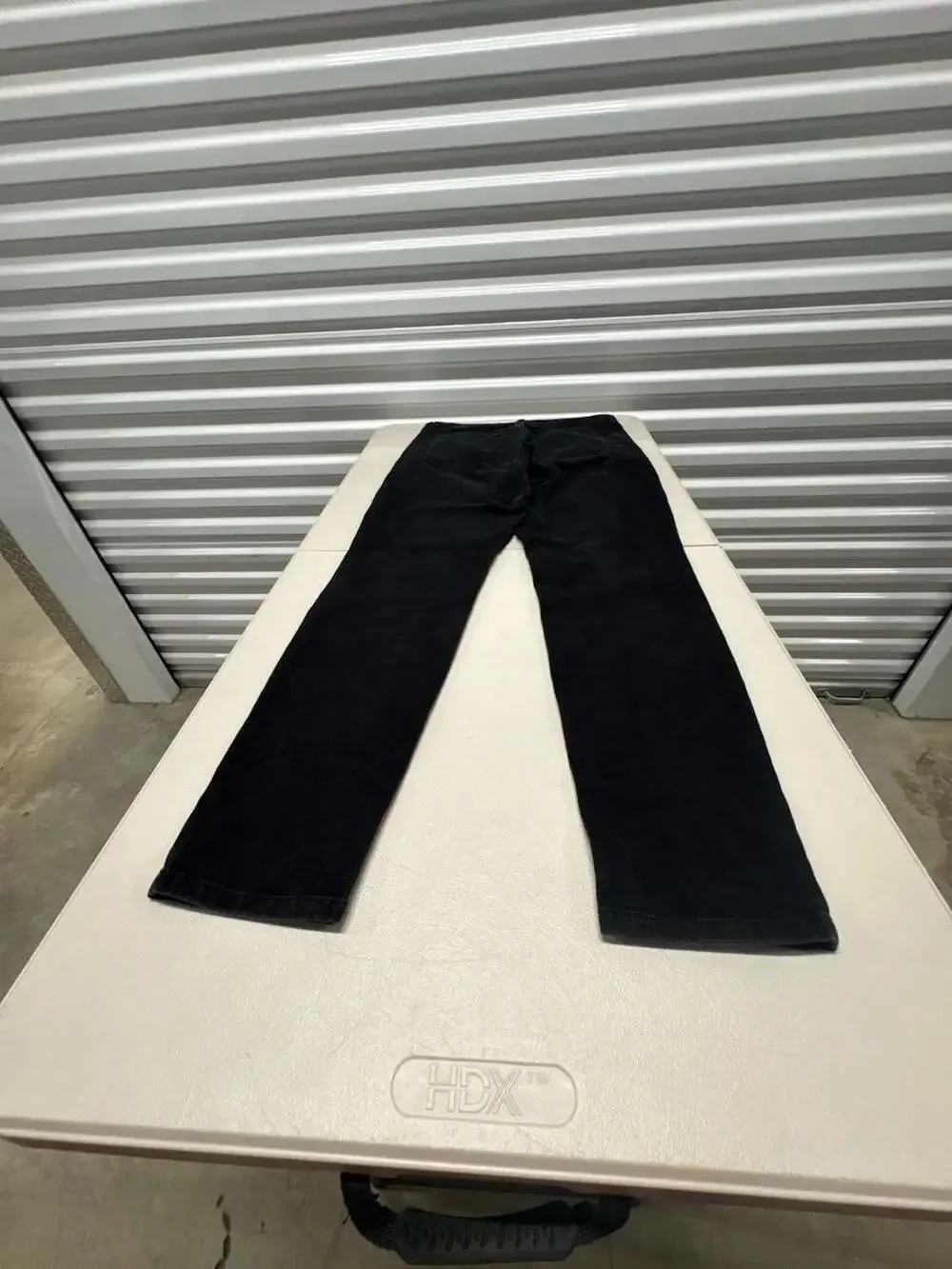 Stretch cotton denim pants in black